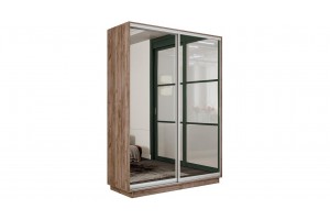 Шкаф-купе 2-х дверный Румер-2 1400 Дуб Крафт Табачный (Зеркало/Зеркало)