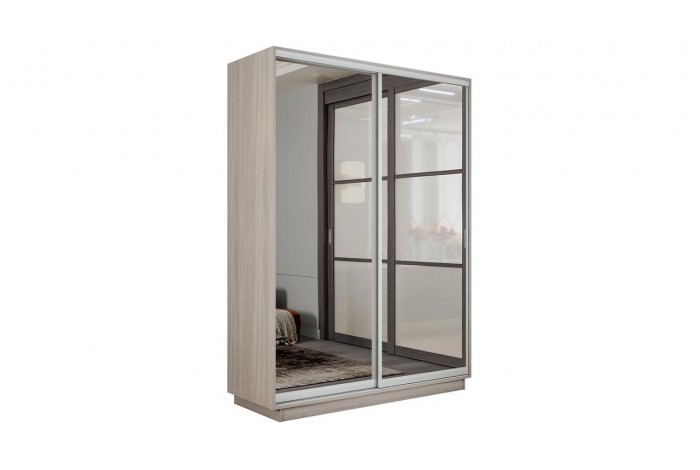 Шкаф-купе 2-х дверный «Румер-2» 1400 - СШК 3.140.70-13.13 Ясень шимо светлый (Зеркало/Зеркало)