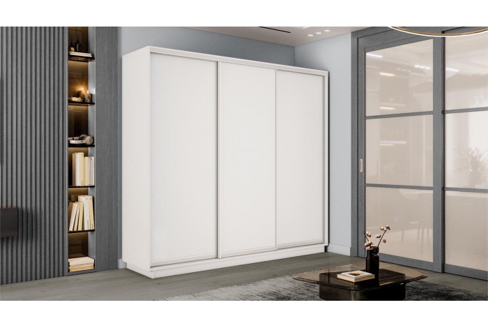 Шкаф-купе 3-х дверный «Румер-2» 2100 - СШК 3.210.70-11.11.11 Белый снег (Глухой/Глухой/Глухой)