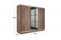 Шкаф-купе 3-х дверный «Румер-2» 2100 - СШК 3.210.70-11.13.11 Дуб Крафт Табачный (Глухой/Зеркало/Глухой)