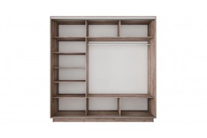 Шкаф-купе 3-х дверный Румер-2 2100 Дуб Крафт Табачный (Зеркало/Зеркало/Зеркало)