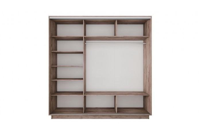 Шкаф-купе 3-х дверный «Румер-2» 2100 - СШК 3.210.70-13.13.13 Дуб Крафт Табачный (Зеркало/Зеркало/Зеркало)