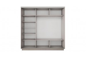 Шкаф-купе 3-х дверный Румер-2 2100 Ясень шимо светлый (Зеркало/Зеркало/Зеркало)