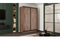 Шкаф-купе 2-х дверный «Румер-2» 1200 - СШК 3.120.60-11.11(Н) Дуб Крафт Табачный, Черный профиль (Глухой/Глухой)