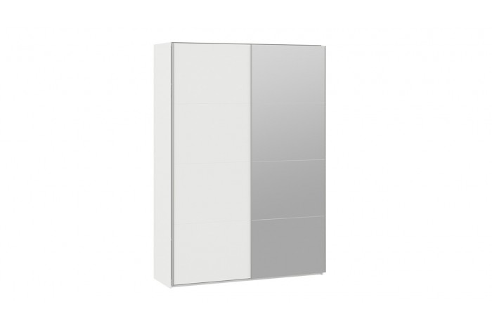Шкаф-купе 2-х дверный «Траст» 1600 - СШК 2.160.80-11.13 Белый снег (Глухой/Зеркало)
