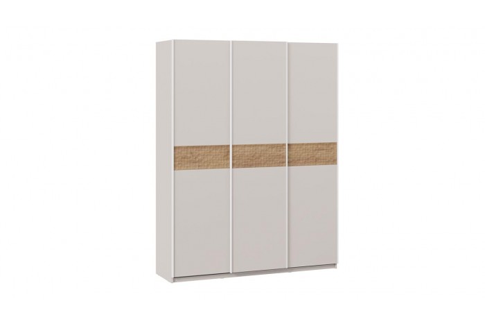 Шкаф-купе с 3 глухими дверями «Оскар Скания» 1800 Ручка белая, Кашемир, Дуб тортугга (Глухой/Глухой/Глухой)