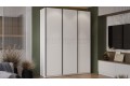 Шкаф-купе с 3 глухими дверями «Оскар Скания» 1800 Ручка черная, Белый снег, Белый матовый (Глухой/Глухой/Глухой)
