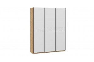 Шкаф-купе с 3 глухими дверями Оскар Скания 1800 Ручка черная, Дуб Крафт золотой, Белый снег, Белый матовый (Глухой/Глухой/Глухой)