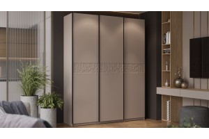 Шкаф-купе с 3 глухими дверями Оскар Скания 1800 Ручка черная, Кашемир, Кашемир сатин (Глухой/Глухой/Глухой)