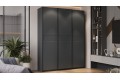 Шкаф-купе с 3 глухими дверями «Оскар Скания» 1800 Ручка черная, Серый графит, Графит матовый (Глухой/Глухой/Глухой)