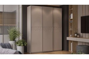 Шкаф-купе с 3 глухими дверями Оскар Скания 1800 Ручка серебро, Кашемир, Кашемир сатин (Глухой/Глухой/Глухой)