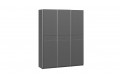 Шкаф-купе с 3 глухими дверями «Оскар Скания» 1800 Ручка серебро, Серый графит, Графит матовый (Глухой/Глухой/Глухой)
