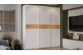 Шкаф-купе с 3 глухими дверями «Оскар Скания» 2100 Ручка белая, Белый снег, Дуб тортугга (Глухой/Глухой/Глухой)