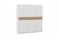 Шкаф-купе с 3 глухими дверями «Оскар Скания» 2100 Ручка белая, Белый снег, Дуб тортугга (Глухой/Глухой/Глухой)