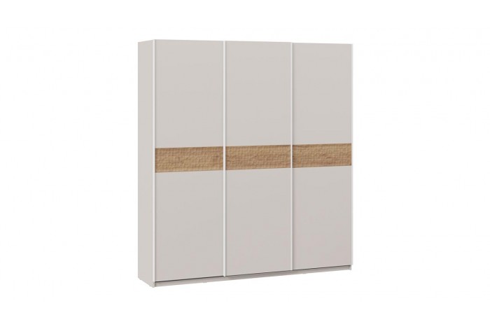 Шкаф-купе с 3 глухими дверями «Оскар Скания» 2100 Ручка белая, Кашемир, Дуб тортугга (Глухой/Глухой/Глухой)