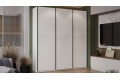 Шкаф-купе с 3 глухими дверями «Оскар Скания» 2100 Ручка черная, Белый снег, Белый матовый (Глухой/Глухой/Глухой)