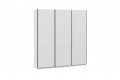 Шкаф-купе с 3 глухими дверями «Оскар Скания» 2100 Ручка черная, Белый снег, Белый матовый (Глухой/Глухой/Глухой)