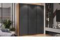 Шкаф-купе с 3 глухими дверями «Оскар Скания» 2100 Ручка черная, Дуб Крафт золотой, Серый графит, Графит матовый (Глухой/Глухой/Глухой)