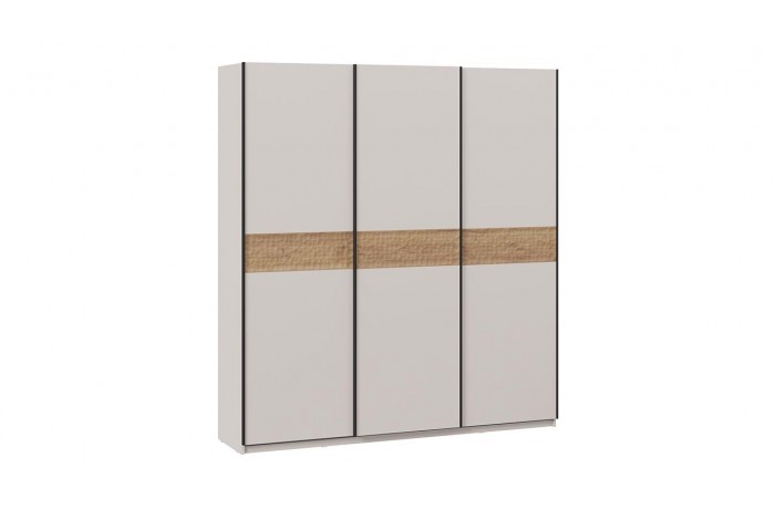 Шкаф-купе с 3 глухими дверями «Оскар Скания» 2100 Ручка черная, Кашемир, Дуб тортугга (Глухой/Глухой/Глухой)