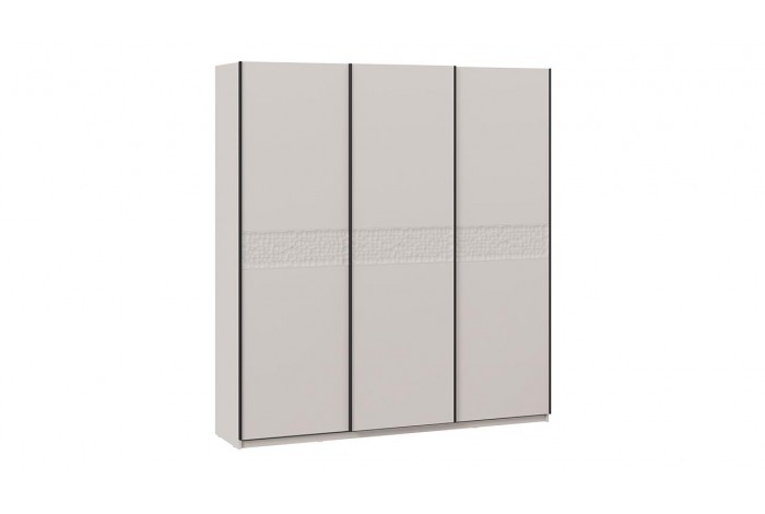 Шкаф-купе с 3 глухими дверями «Оскар Скания» 2100 Ручка черная, Кашемир, Кашемир сатин (Глухой/Глухой/Глухой)