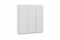 Шкаф-купе с 3 глухими дверями «Оскар Скания» 2100 Ручка серебро, Белый снег, Белый матовый (Глухой/Глухой/Глухой)