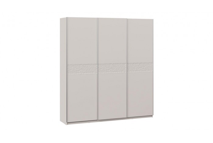Шкаф-купе с 3 глухими дверями «Оскар Скания» 2100 Ручка серебро, Кашемир, Кашемир сатин (Глухой/Глухой/Глухой)