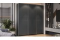 Шкаф-купе с 3 глухими дверями «Оскар Скания» 2100 Ручка серебро, Серый графит, Графит матовый (Глухой/Глухой/Глухой)