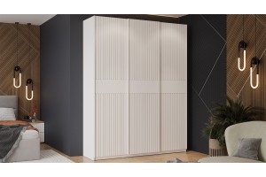 Шкаф-купе с 3 глухими дверями Оскар Хилтон 1800 Ручка белая, Белый снег, Белый матовый (Глухой/Глухой/Глухой)