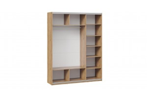 Шкаф-купе с 3 глухими дверями Оскар Хилтон 1800 Ручка серебро, Дуб Крафт золотой, Белый матовый (Глухой/Глухой/Глухой)