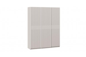 Шкаф-купе с 3 глухими дверями Оскар Хилтон 1800 Ручка белая, Кашемир, Кашемир сатин (Глухой/Глухой/Глухой)