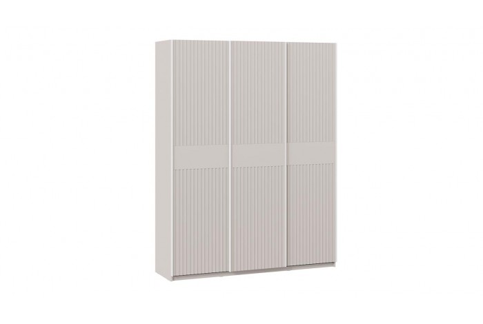 Шкаф-купе с 3 глухими дверями «Оскар Хилтон» 1800 Ручка белая, Кашемир, Кашемир сатин (Глухой/Глухой/Глухой)