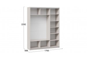 Шкаф-купе с 3 глухими дверями Оскар Хилтон 1800 Ручка белая, Кашемир, Кашемир сатин (Глухой/Глухой/Глухой)