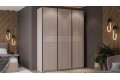 Шкаф-купе с 3 глухими дверями «Оскар Хилтон» 1800 Ручка черная, Кашемир, Кашемир сатин (Глухой/Глухой/Глухой)