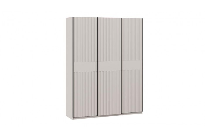 Шкаф-купе с 3 глухими дверями «Оскар Хилтон» 1800 Ручка черная, Кашемир, Кашемир сатин (Глухой/Глухой/Глухой)