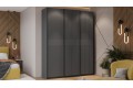 Шкаф-купе с 3 глухими дверями «Оскар Хилтон» 1800 Ручка черная, Серый графит, Графит матовый (Глухой/Глухой/Глухой)