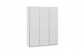 Шкаф-купе с 3 глухими дверями «Оскар Хилтон» 1800 Ручка серебро, Белый снег, Белый матовый (Глухой/Глухой/Глухой)