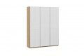 Шкаф-купе с 3 глухими дверями «Оскар Хилтон» 1800 Ручка серебро, Дуб Крафт золотой, Белый матовый (Глухой/Глухой/Глухой)