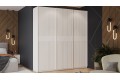 Шкаф-купе с 3 глухими дверями «Оскар Хилтон» 2100 Ручка белая, Белый снег, Белый матовый (Глухой/Глухой/Глухой)