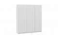 Шкаф-купе с 3 глухими дверями «Оскар Хилтон» 2100 Ручка белая, Белый снег, Белый матовый (Глухой/Глухой/Глухой)