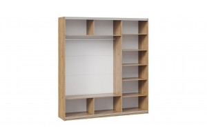 Шкаф-купе с 3 глухими дверями Оскар Хилтон 2100 Ручка серебро, Дуб Крафт золотой, Графит матовый (Глухой/Глухой/Глухой)