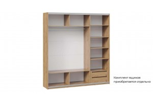 Шкаф-купе с 3 глухими дверями Оскар Хилтон 2100 Ручка серебро, Дуб Крафт золотой, Графит матовый (Глухой/Глухой/Глухой)