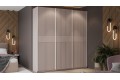 Шкаф-купе с 3 глухими дверями «Оскар Хилтон» 2100 Ручка белая, Кашемир, Кашемир сатин (Глухой/Глухой/Глухой)