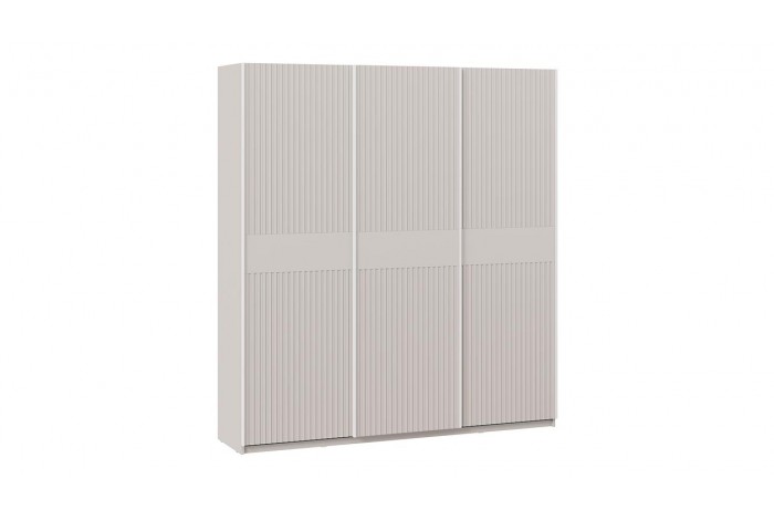 Шкаф-купе с 3 глухими дверями «Оскар Хилтон» 2100 Ручка белая, Кашемир, Кашемир сатин (Глухой/Глухой/Глухой)