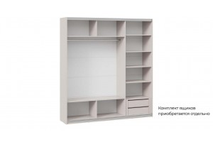 Шкаф-купе с 3 глухими дверями Оскар Хилтон 2100 Ручка белая, Кашемир, Кашемир сатин (Глухой/Глухой/Глухой)