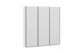 Шкаф-купе с 3 глухими дверями «Оскар Хилтон» 2100 Ручка черная, Белый снег, Белый матовый (Глухой/Глухой/Глухой)