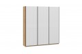 Шкаф-купе с 3 глухими дверями «Оскар Хилтон» 2100 Ручка черная, Дуб Крафт золотой, Белый матовый (Глухой/Глухой/Глухой)