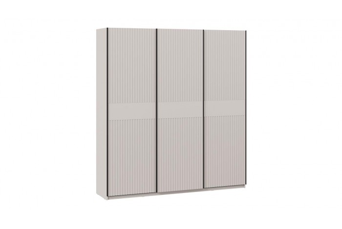 Шкаф-купе с 3 глухими дверями «Оскар Хилтон» 2100 Ручка черная, Кашемир, Кашемир сатин (Глухой/Глухой/Глухой)