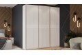 Шкаф-купе с 3 глухими дверями «Оскар Хилтон» 2100 Ручка серебро, Белый снег, Белый матовый (Глухой/Глухой/Глухой)