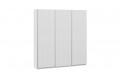 Шкаф-купе с 3 глухими дверями «Оскар Хилтон» 2100 Ручка серебро, Белый снег, Белый матовый (Глухой/Глухой/Глухой)
