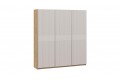 Шкаф-купе с 3 глухими дверями «Оскар Хилтон» 2100 Ручка серебро, Дуб Крафт золотой, Кашемир, Кашемир сатин (Глухой/Глухой/Глухой)